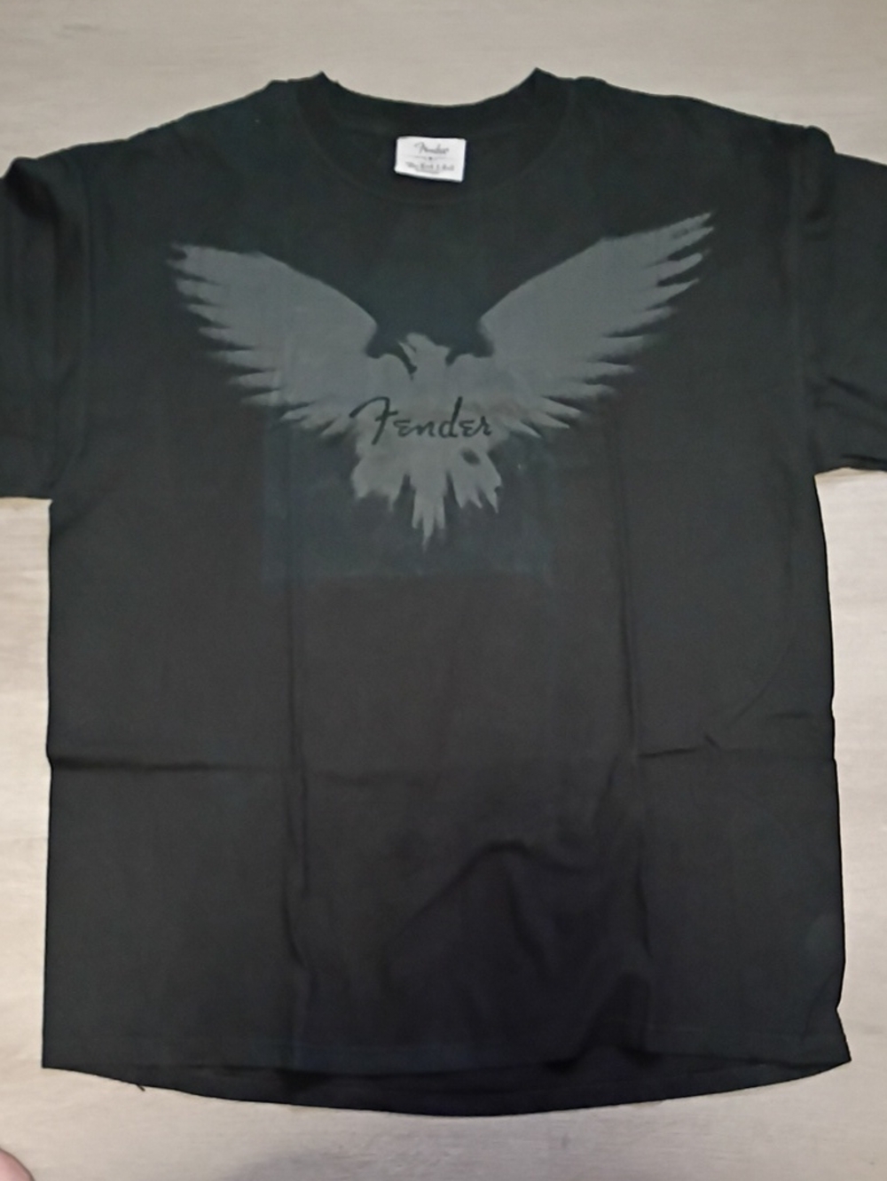 Fender Black T‑Shirt with Grey Eagle Graphic